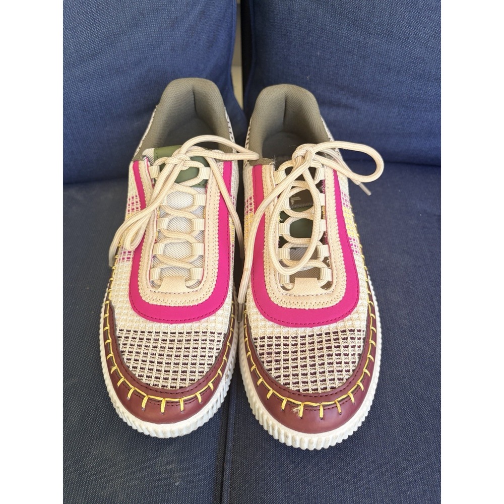 Nicole Miller New York Brita Woven Mixed Media Platform Sneakers 8.5 New in box
